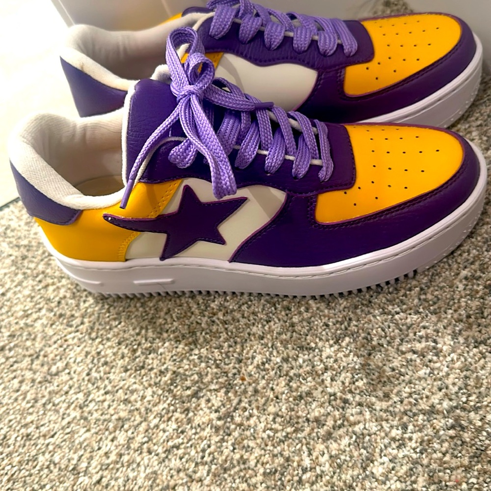 Maker’s:Viva Game Day Platform Sneakers size 8 purple and gold